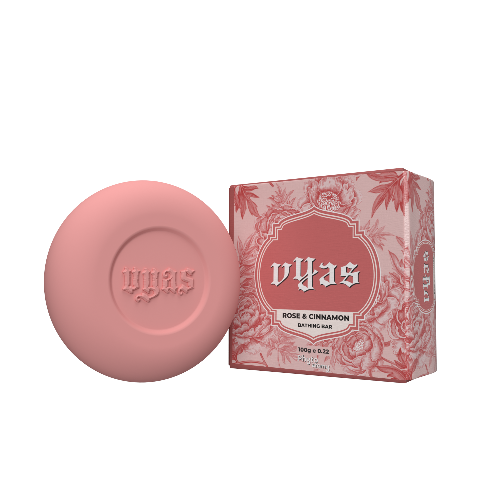 Vyas Rose & Cinnamon Bathing Bar (100g)  (PC1376)